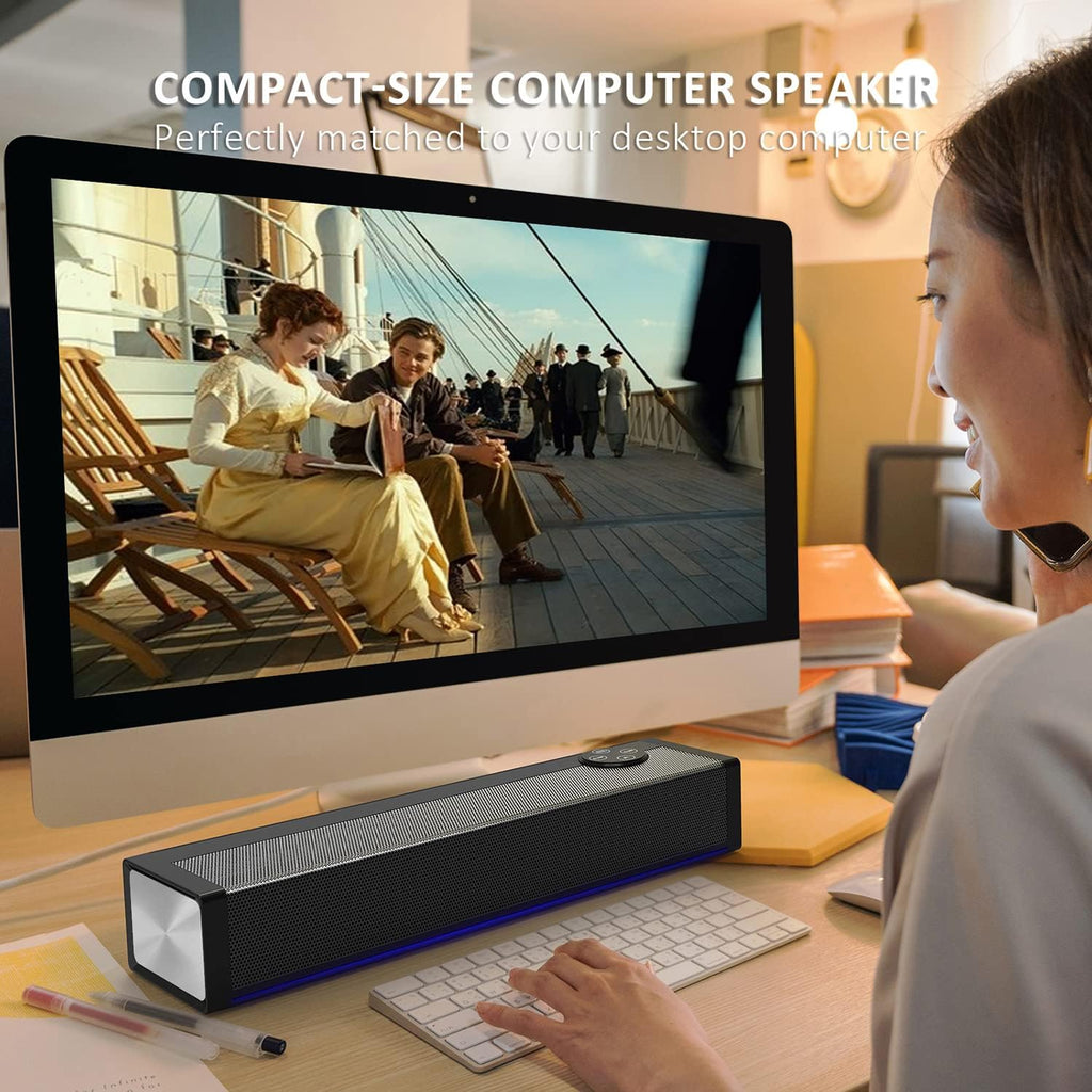 16" Small Soundbar with Wireless Bluetooth, HDMI/Opt/AUX/USB Connection, Pack of 2 X333