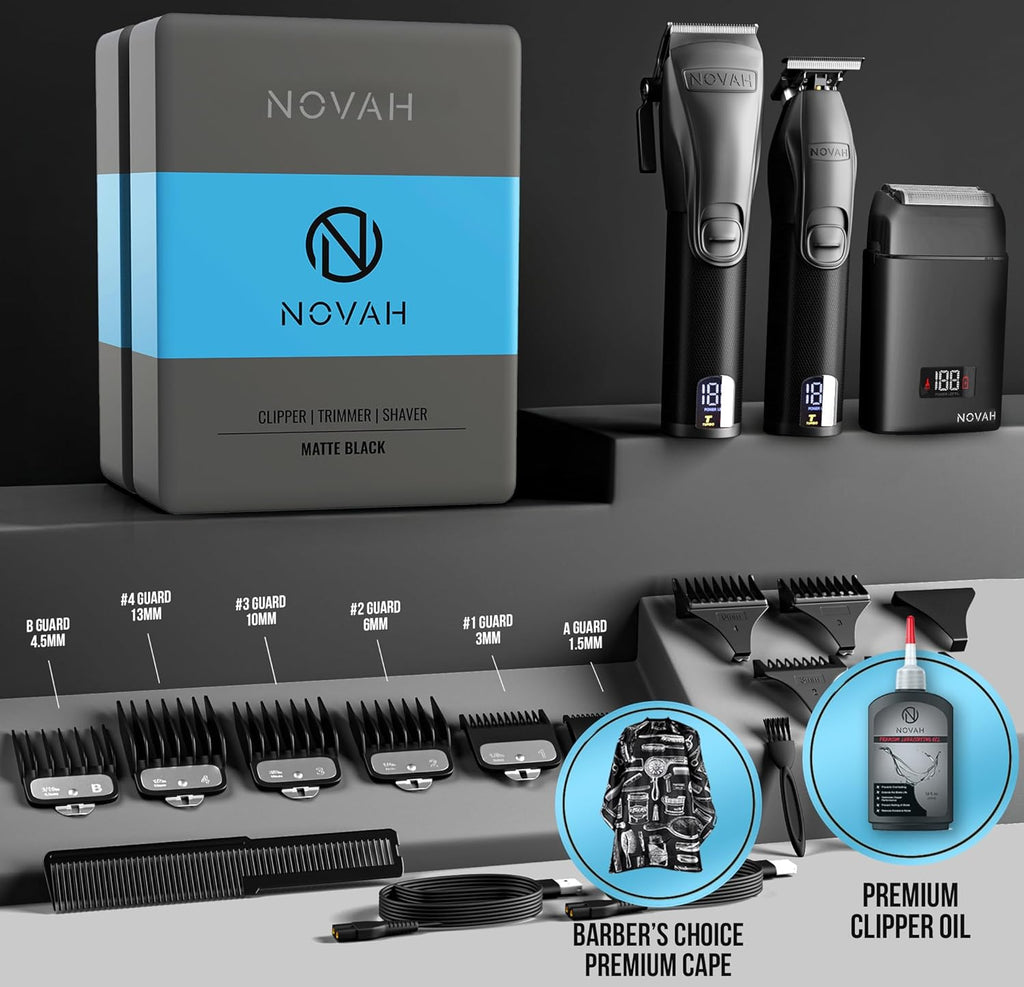 Professional Barber Clippers and Trimmer Set, Cordless Hair Clippers for Men V7553