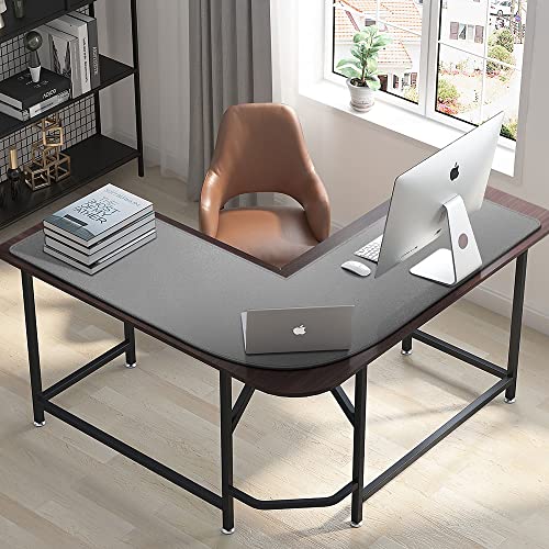Grey 39.3x47.2x13 inches Corner Leather Desk Pad L646