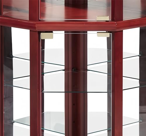 Lighted Corner Curio Cabinet with Glass Doors Q7459
