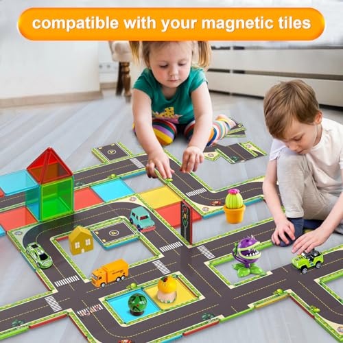 44pcs Magnetic Building Blocks Road Toppers Set R842