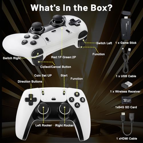 Wireless Retro Gaming Console with 20000+ Games and 4K HDMI Output W57504