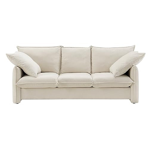 Grey Velvet 3-in-1 Convertible Sleeper Sofa with Storage and 2 Pillows W883