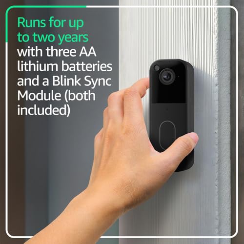 Black Video Doorbell with Sync Module Core P3020