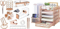 Rose Gold Acrylic Desk Organizer Set with Stapler and File Shelves Z8239