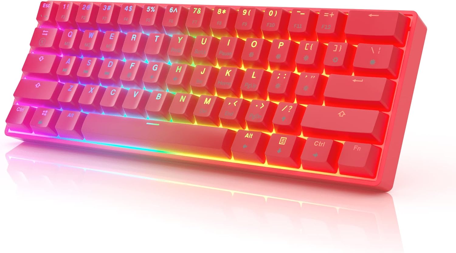 61 RGB Mechanical Gaming Keyboard with Hotswap Gateron Optical Brown Switches R4861