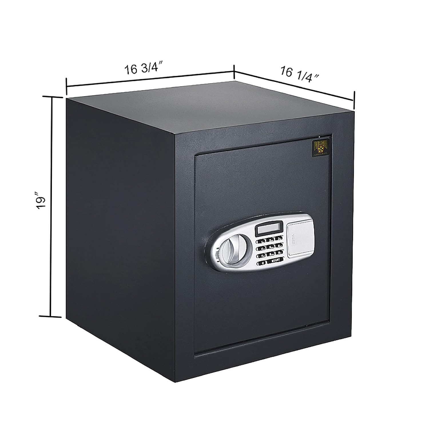 Gray Fireproof Electronic Lockbox with Keypad and Interior Shelf G913542