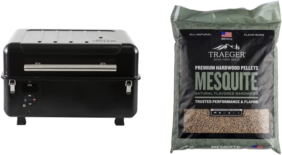 Black Portable Wood Pellet Grill and Smoker G894459
