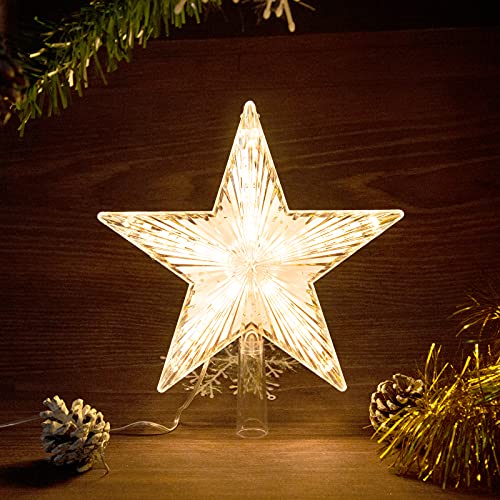 8.7 Inch Warm White Light Christmas Tree Star Topper K6401
