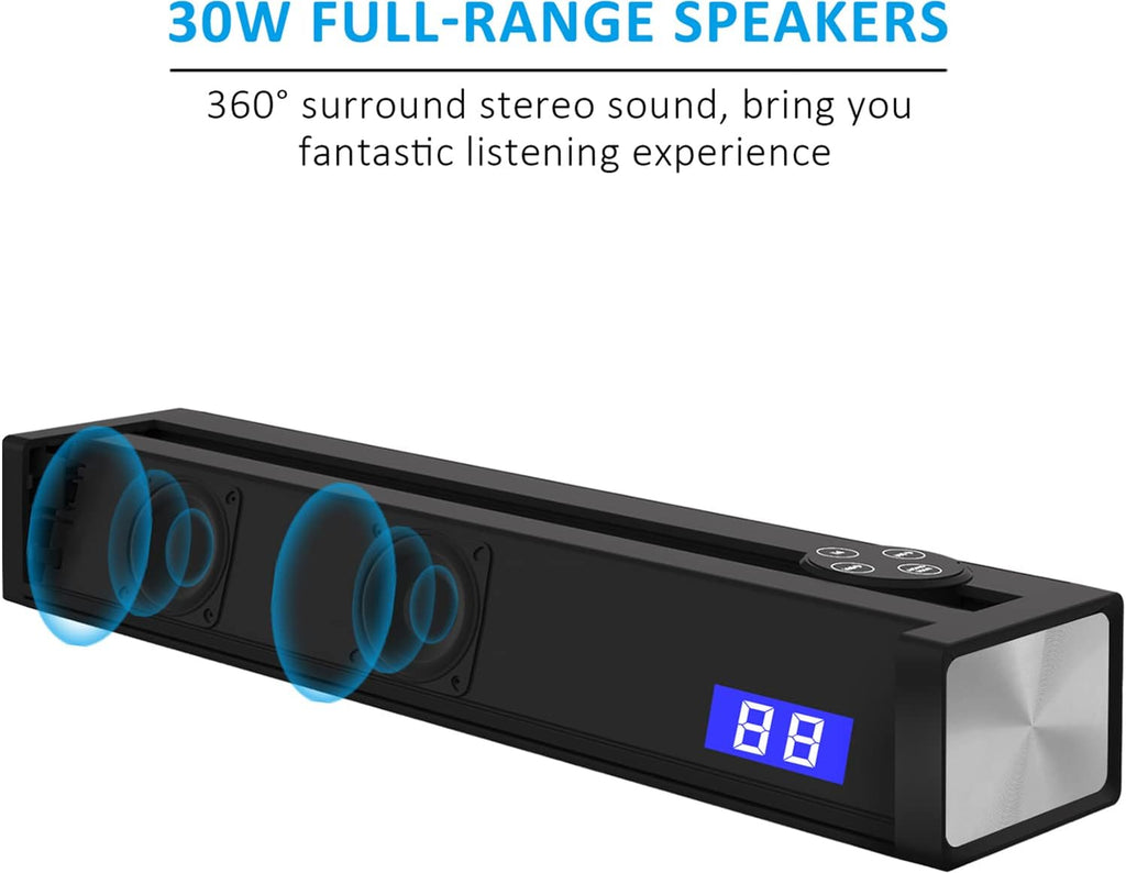 16" Small Soundbar with Wireless Bluetooth, HDMI/Opt/AUX/USB Connection, Pack of 2 X333
