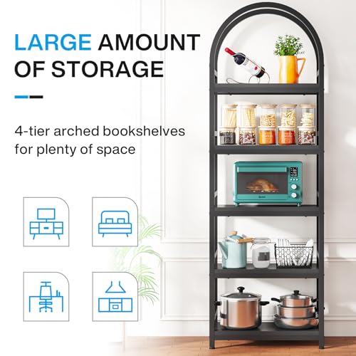 4-Tier Open Bookshelf with Metal Frame E9198