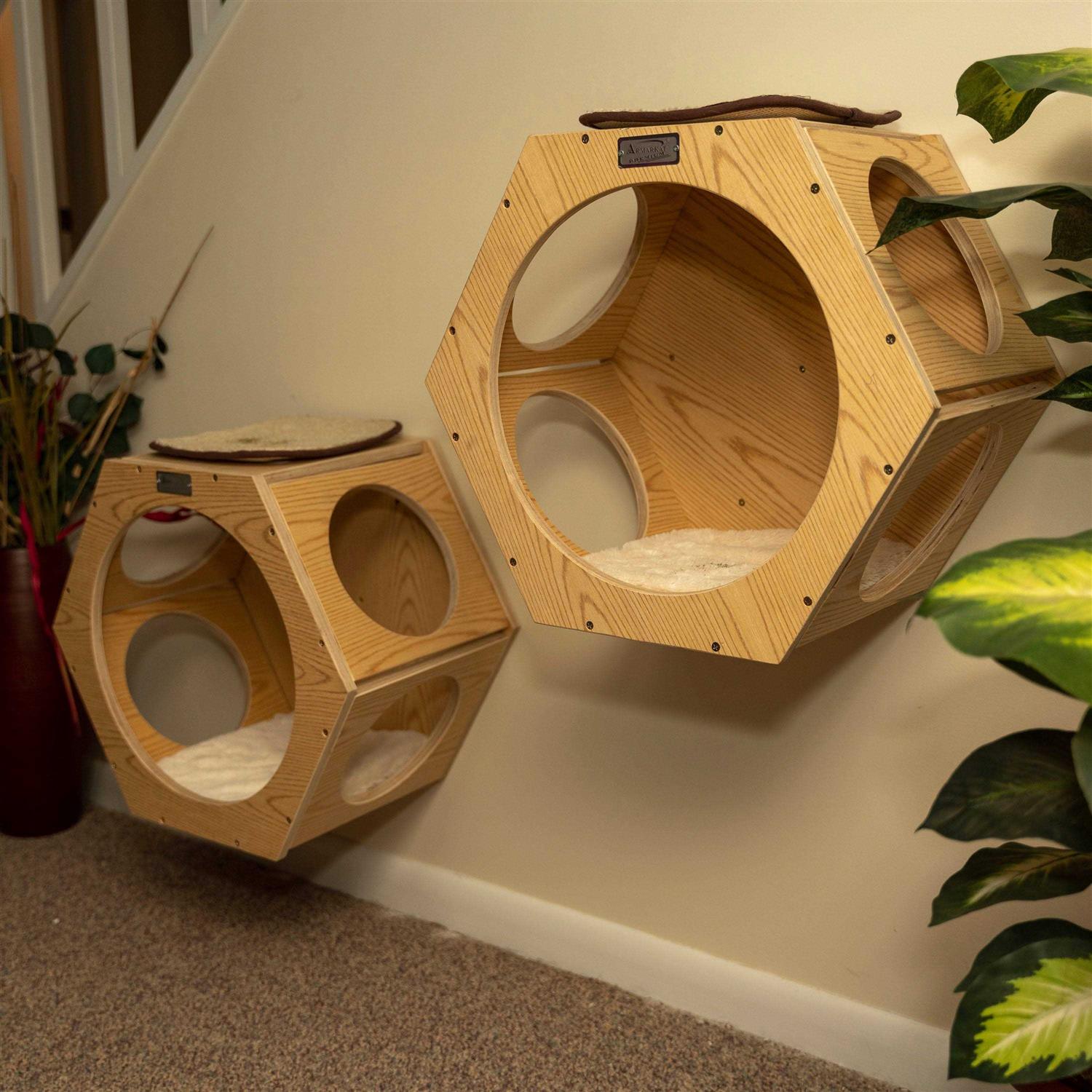 Set of Two Natural Wood Wall Tree Additions X9396