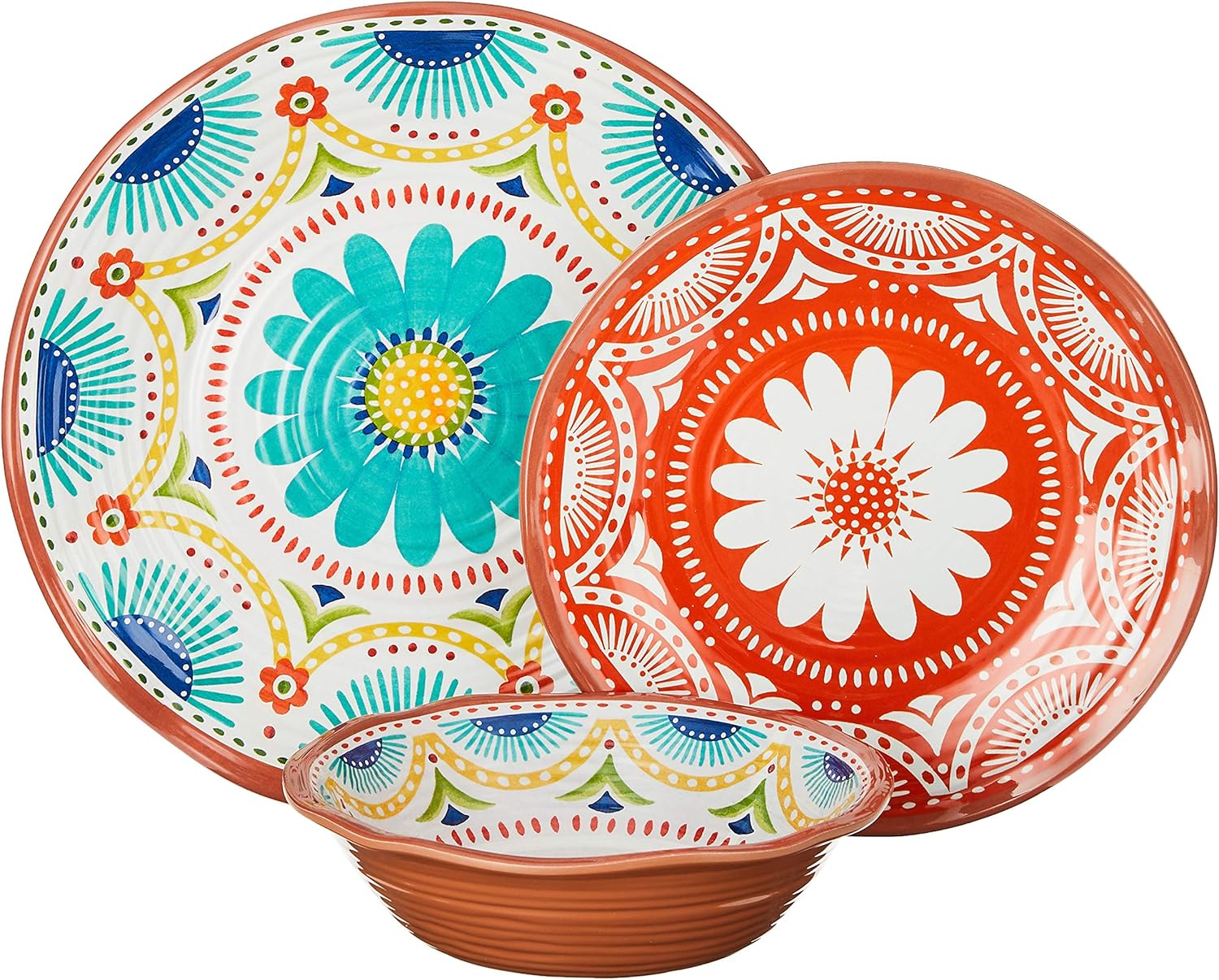 12 pc Melamine Dinnerware Set F40285