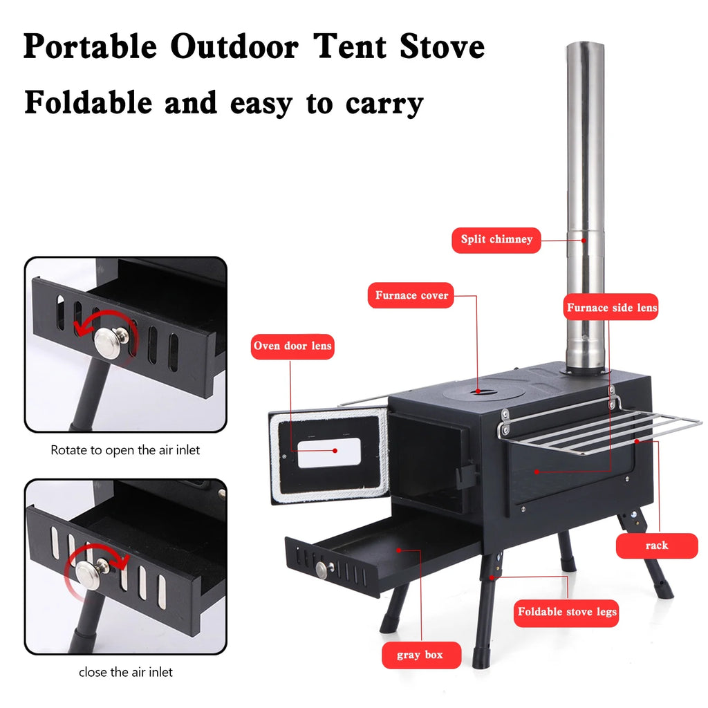 Outdoor Wood Burning Stove with Pipe Y627