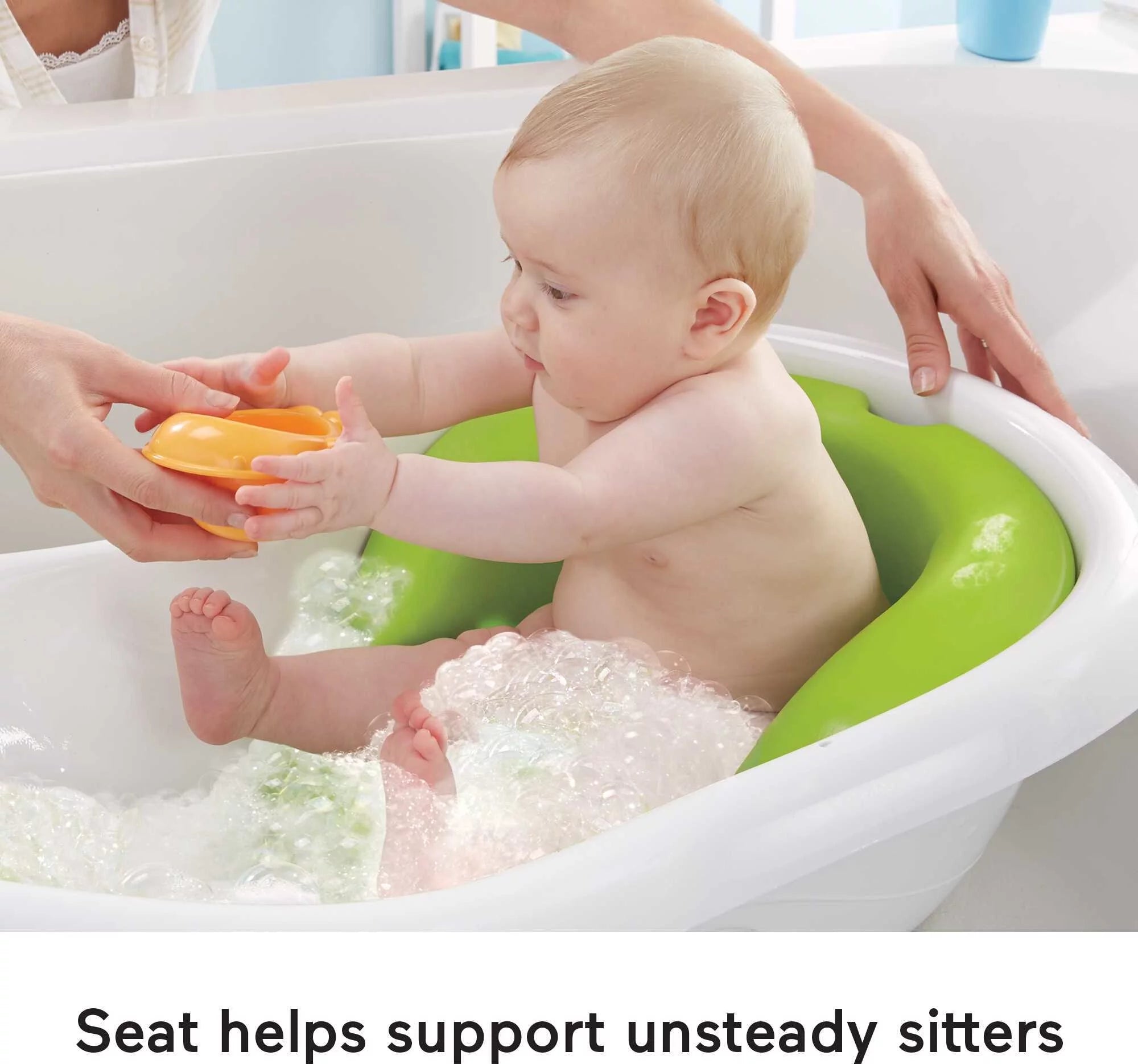 4-in-1 Baby Bath with 2 Toys, Green N170
