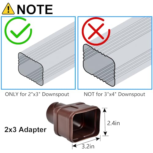 2" ID 8.5ft Brown Flexible Downspout Extension Pipe, 2-Pack I6021