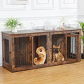 Wooden Double Dog Crate Kennel with Divider X332