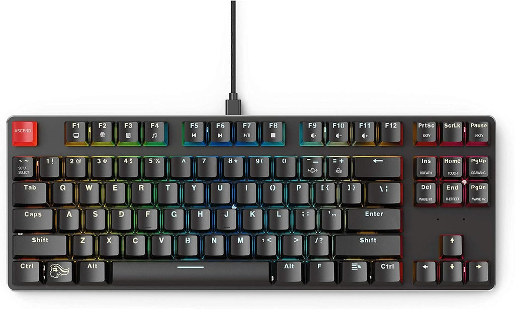 TENKEYLESS 87 Key RGB LED Backlit Mechanical Keyboard with Brown Switches T8750