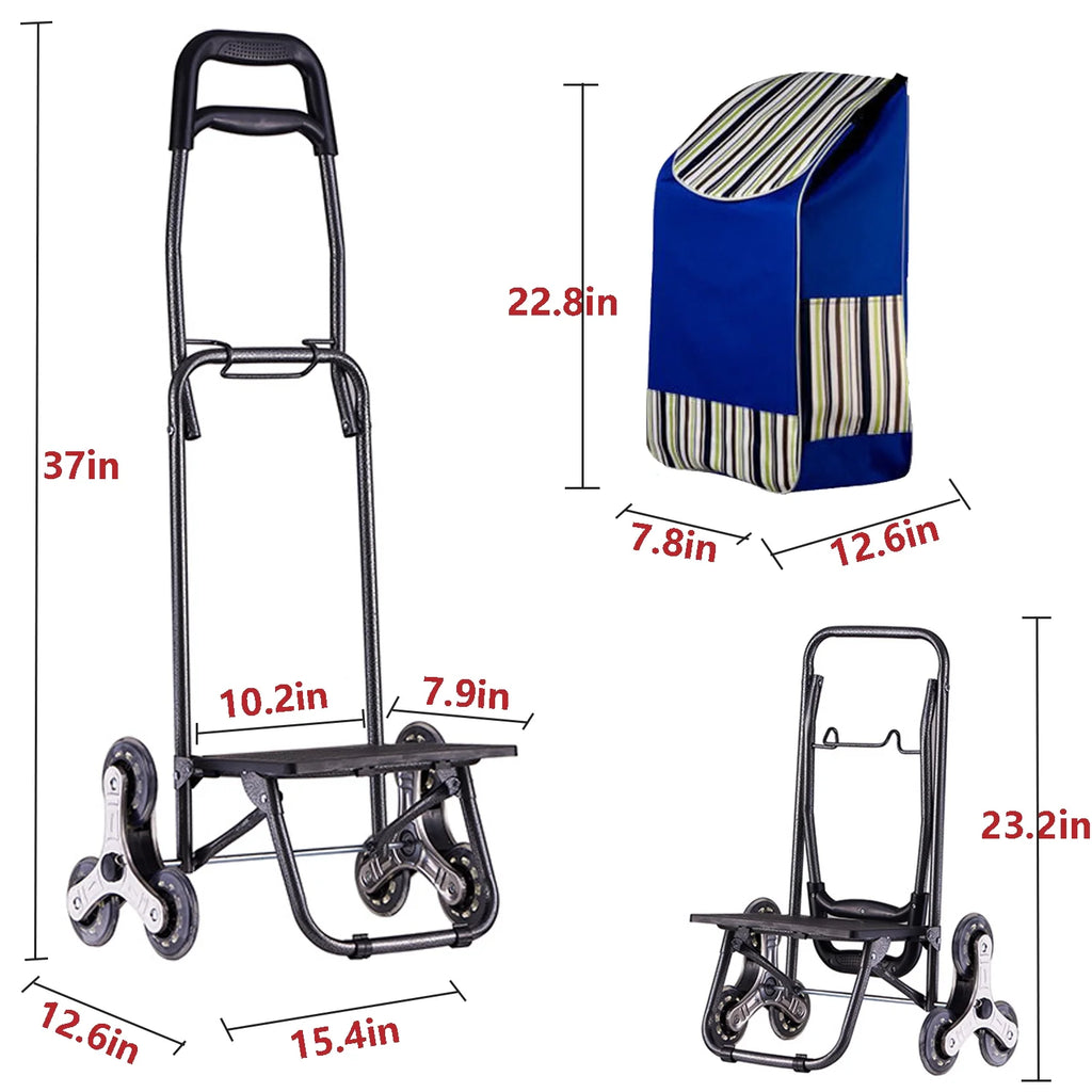 Blue Heavy Duty Folding Shopping Cart with Wheels Z25583