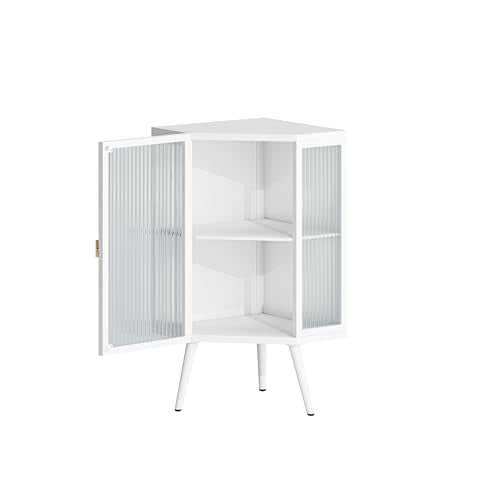 22.25" Glass Display Cabinet with Tempered Glass Door & Storage Shelves (2 Tier-Black) I74387