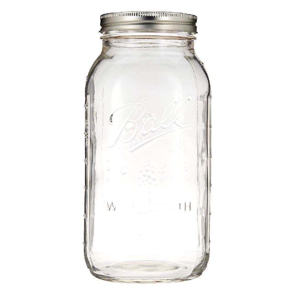 Clear 64 Oz Wide Mouth Half Gallon Jars with Lids and Bands, Set of 6 P10270