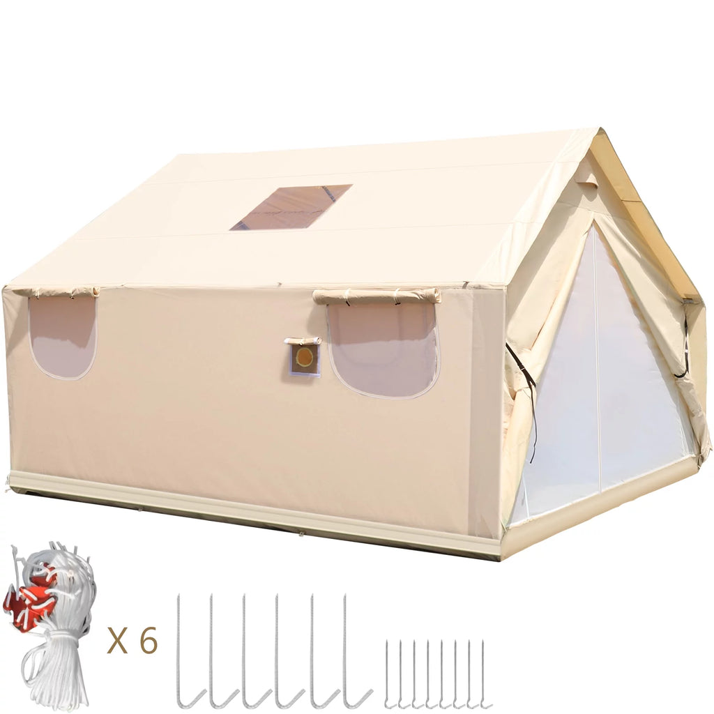 Canvas Wall Tent 10x12ft with PVC Storm Flap Waterproof with Stove Hole K98550