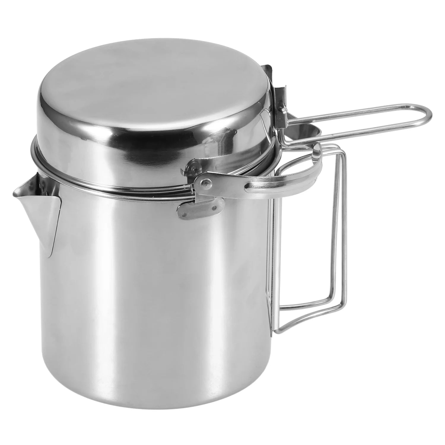 1L Stainless Steel Cooking Pot with Foldable Handle A50102