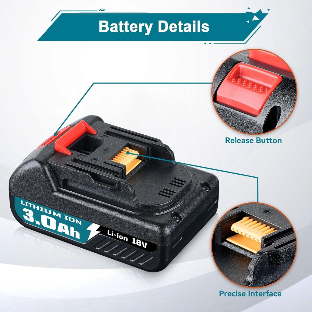 2Pack 3.0Ah Lithium Ion Battery for 18V Power Tools P5615