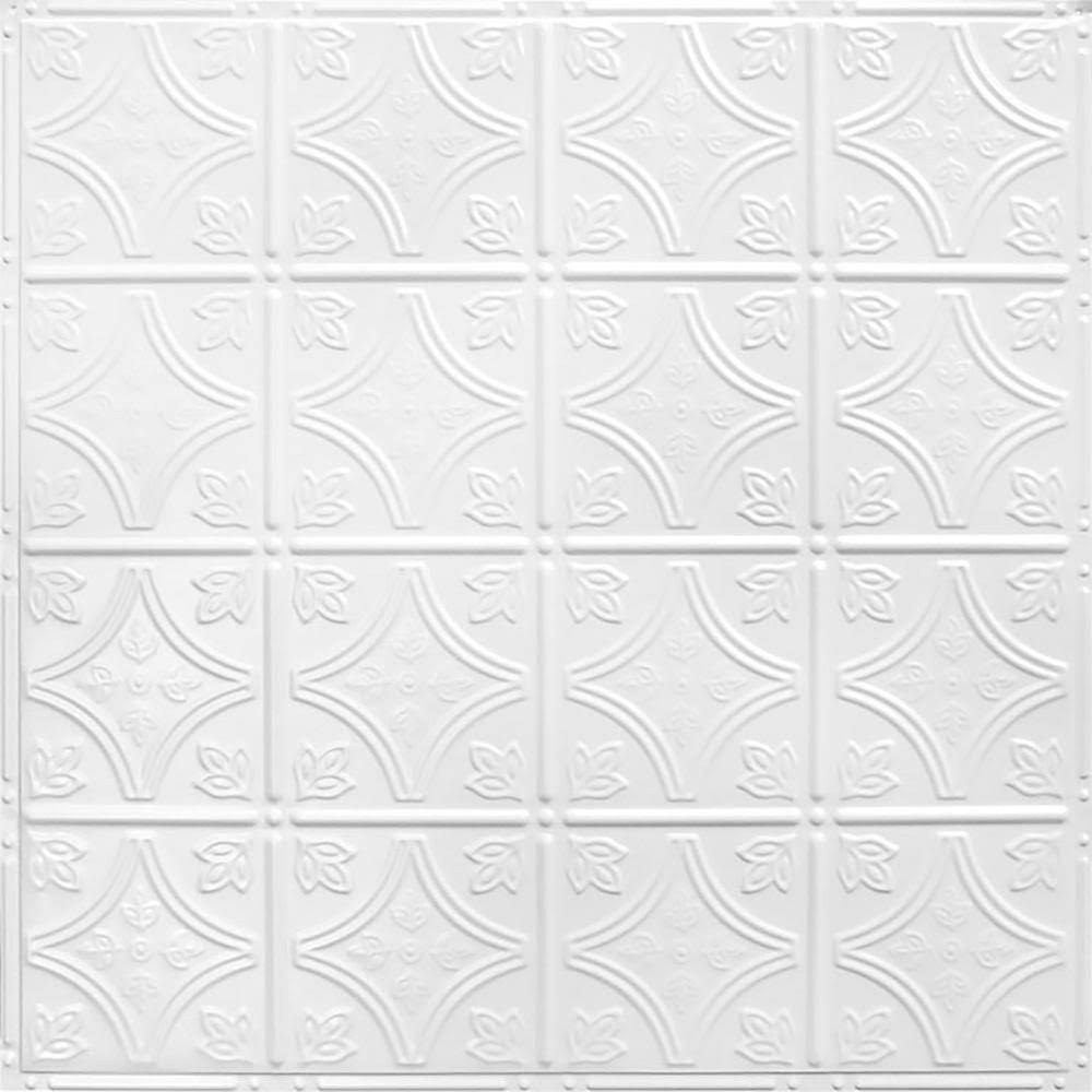 5-Pack Kit 2-Ft x 2-ft Bright White Satin Tin Backsplash Z56579