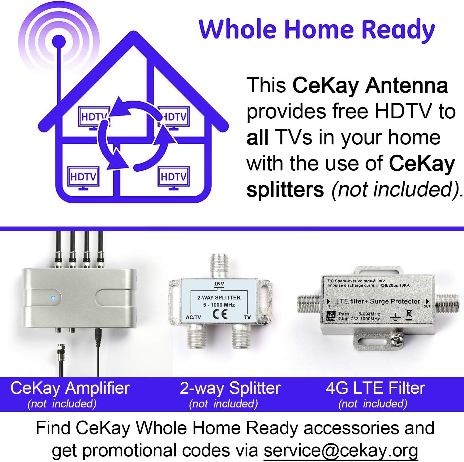 Digital HD TV Antenna, Outdoor Attic Antenna, 360 Degree Rotation Wireless Remote, 200 Miles Range, 4K 1080P VHF UHF C1049