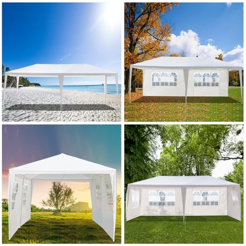 10x30 Waterproof White Canopy Tent with 8 Removable Sidewalls O364004