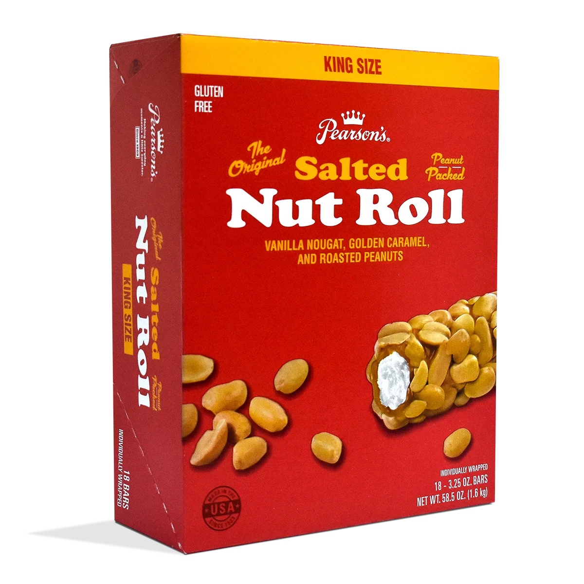 Salted Nut Roll 3.25 oz. King-Size Candy Bars 18 Count E184