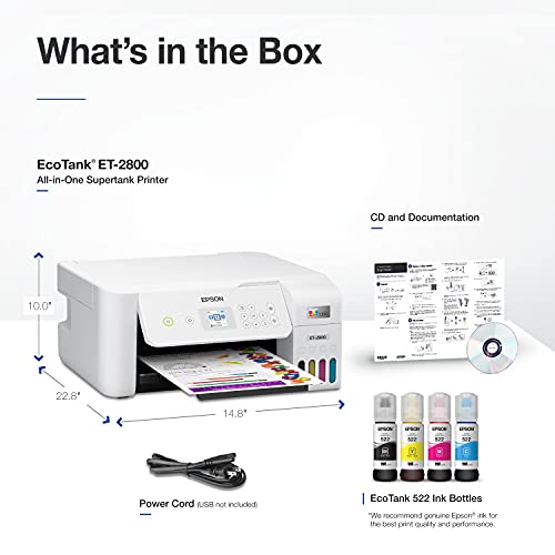 White Wireless Color All-in-One Supertank Printer Z317286