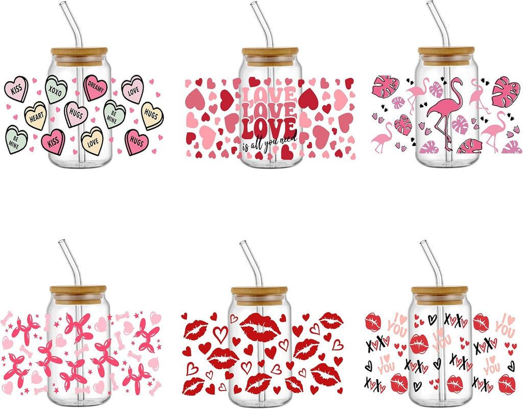16oz Glass Cup Wrap Stickers 6 Sheets H883322
