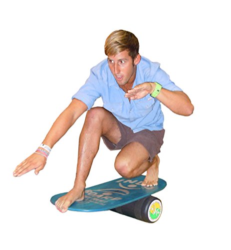 Rocker Balance Board Package with Non-Slip Deck and Roller Q257238