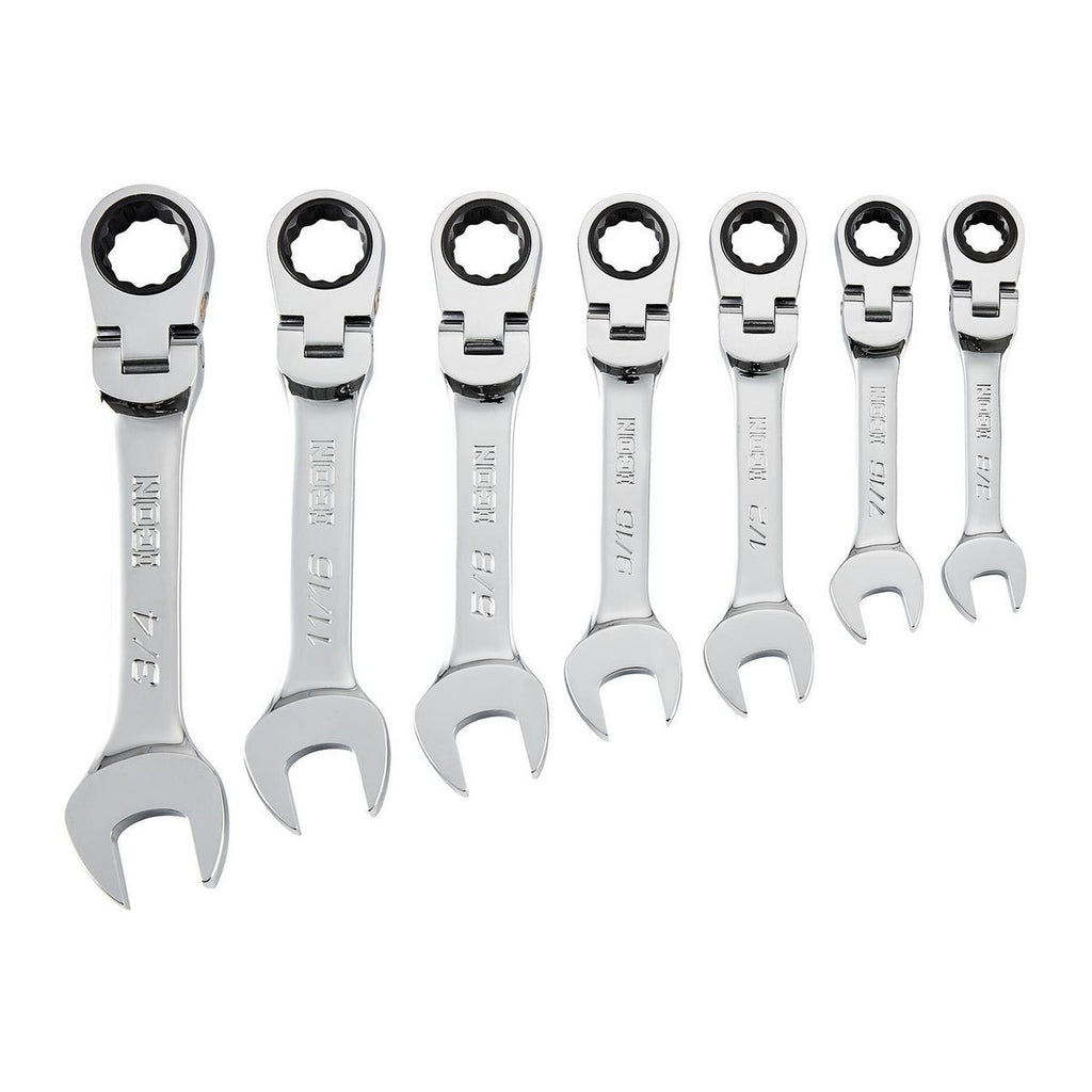 7-Piece SAE Ratcheting Combination Wrench Set F708944