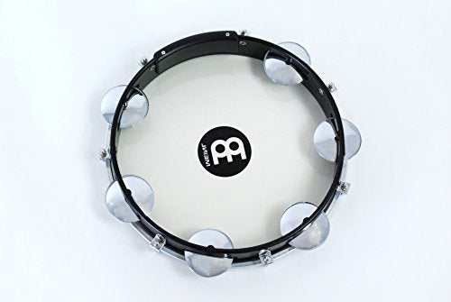 10-Inch ABS Plastic Pandeiro with Synthetic Head, Black Y70734