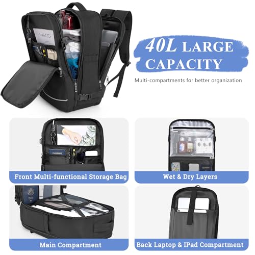 Beige 40L Waterproof Travel Backpack K460