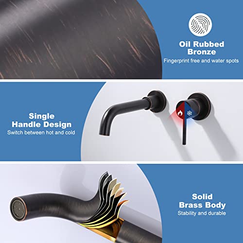 Black and Gold Single Handle Swivel Spout Bathroom Faucet with Rough-in Valve O7191