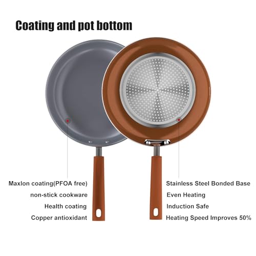 Copper 12-Inch Nonstick Induction Frying Pan with Lid W955