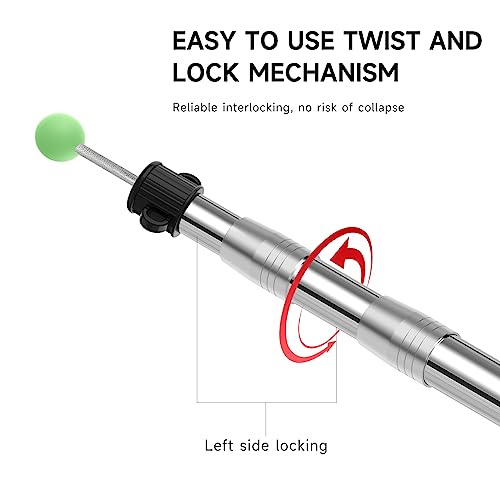 Telescoping Tent Tarp Pole 3 Section Stainless Steel Portable Camping Poles 33"-86.61" 2Pcs Set S343383