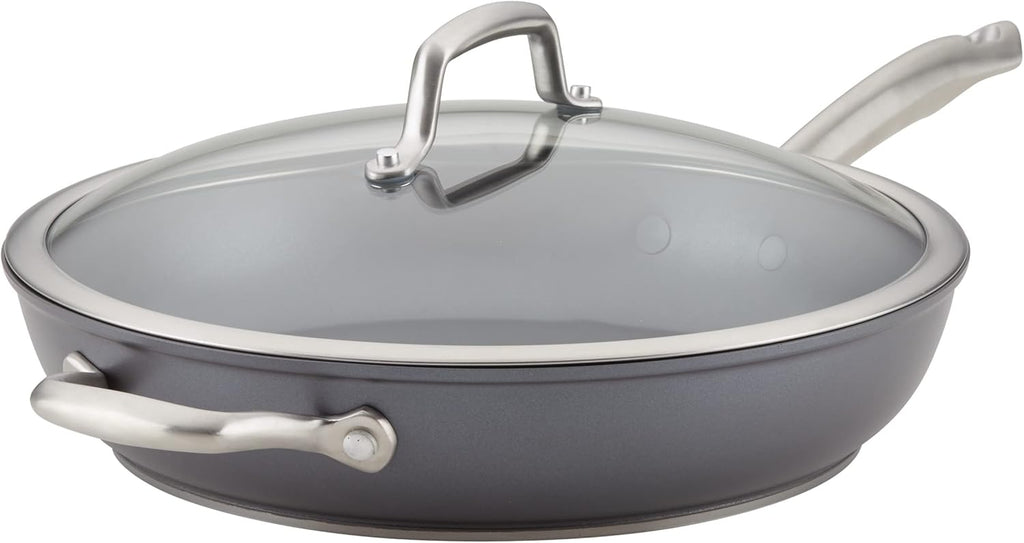 12 Piece Hard Anodized Cookware Set with Deep Frying Pan I964