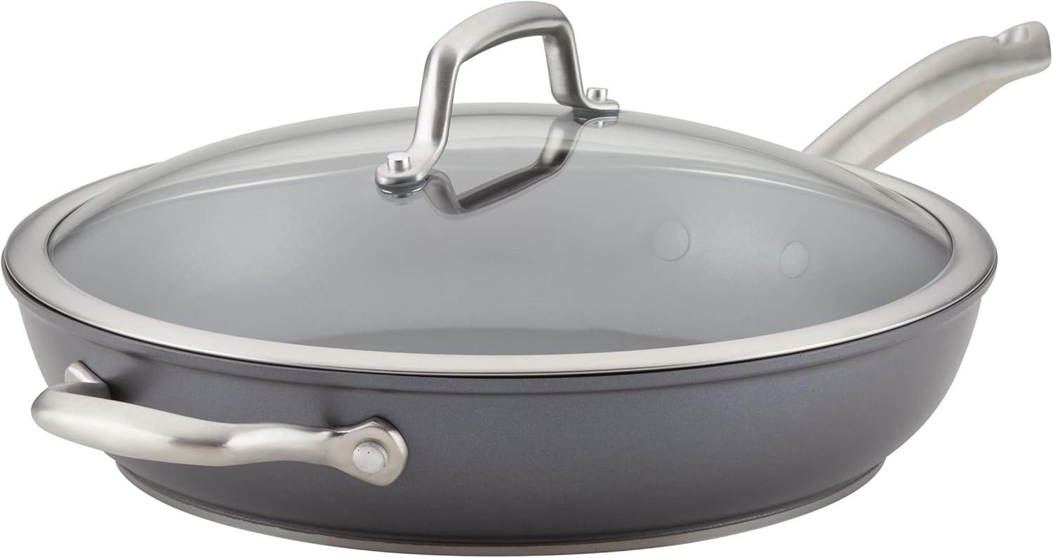 12 Piece Hard Anodized Cookware Set with Deep Frying Pan I964