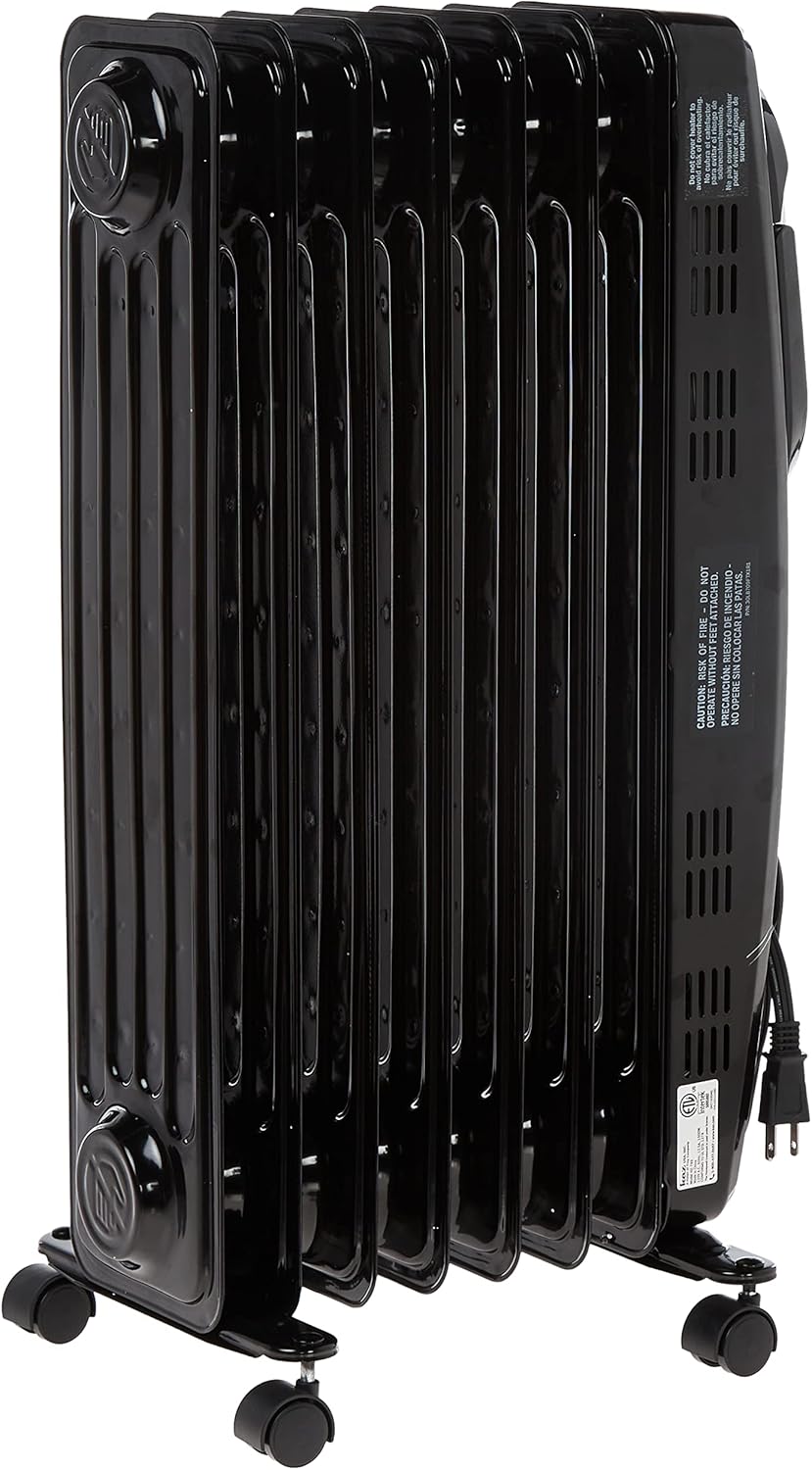 Black Electric Oil Filled Radiator Heater B7284