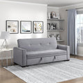 Grey Velvet Futon Sofa Bed with Storage Z5320