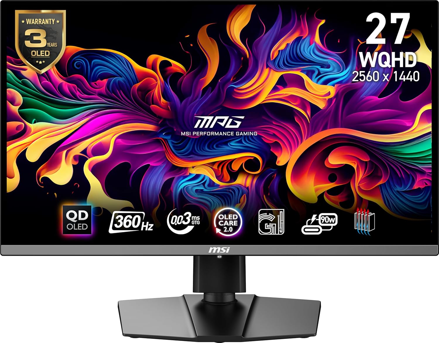 27 OLED Gaming Monitor, 2560 x 1440 (QHD), 360Hz, True Black HDR 400 B499