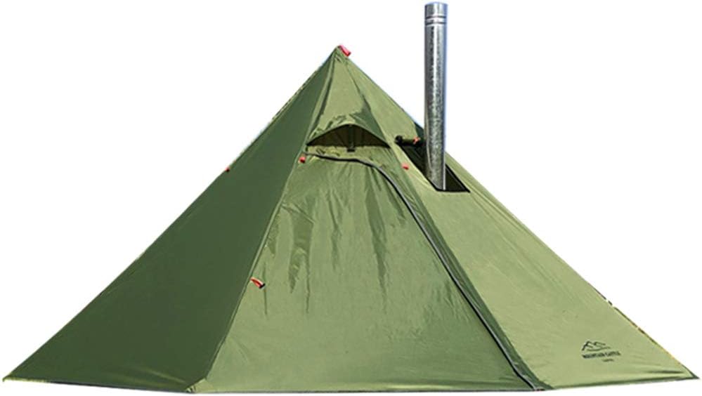 3 Person Lightweight Tipi Hot Tent with Fire Retardant Flue Pipes Window C6386