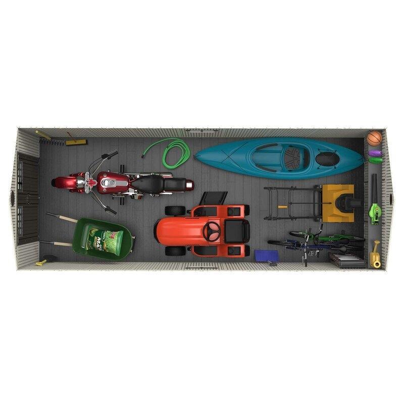 8 ft. W x 20 ft. D Plastic Storage Shed X448