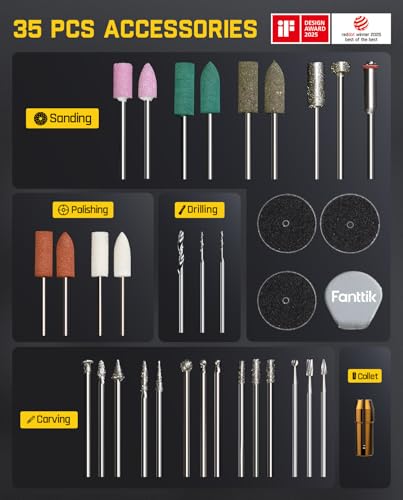 Mini Cordless Rotary Tool Kit with 35 Accessories X88065
