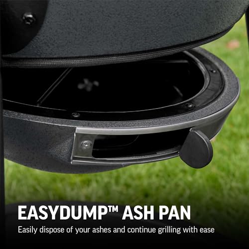Kamado Charcoal Grill and Smoker with Cast Iron Grates and Locking Lid in Graphite A56345